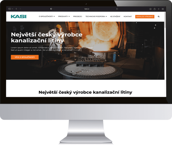 kasi.cz website on desktop