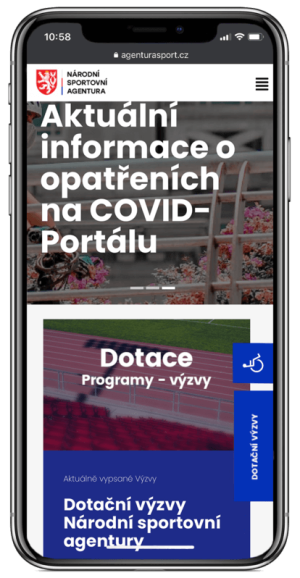 agenturasport.cz website on phone