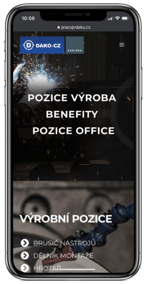 pracujvdaku.cz carreer website on phone