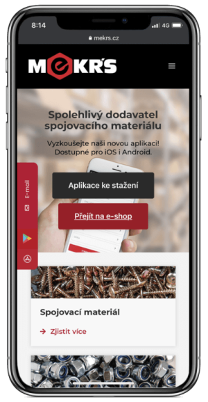 mekrs.cz website on phone
